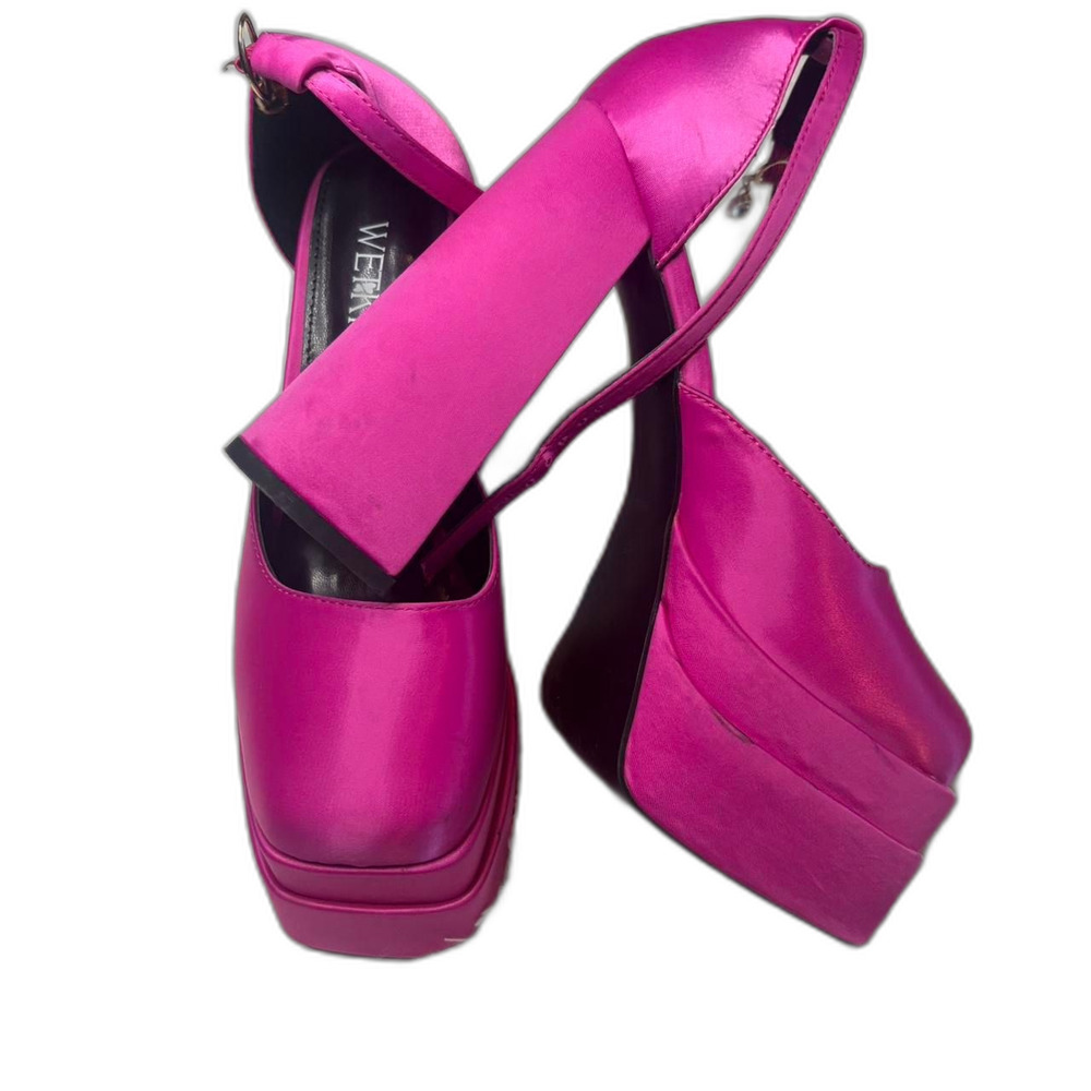 Wet Kiss Women's Hot Pink Platform Block High Heels Size 7
